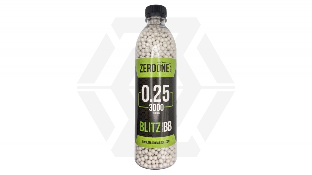 ZO Blitz BB 0.25g 3000rds Bottle (White) - Main Image © Copyright Zero One Airsoft