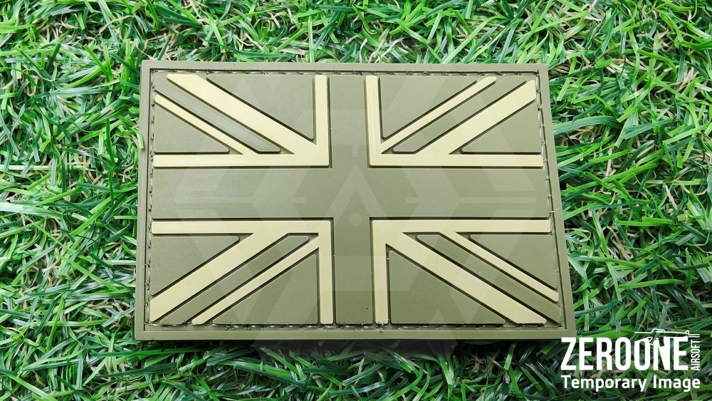 ZO PVC Velcro Patch "UK" (Olive) - Main Image © Copyright Zero One Airsoft