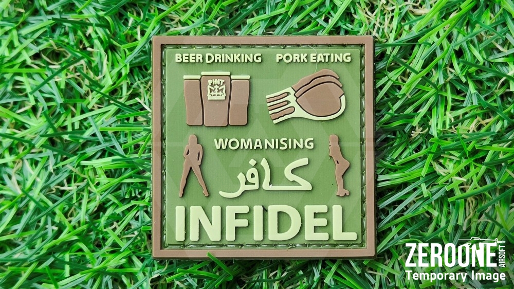 ZO PVC Velcro Patch "Drinking, Eating..." (Olive)