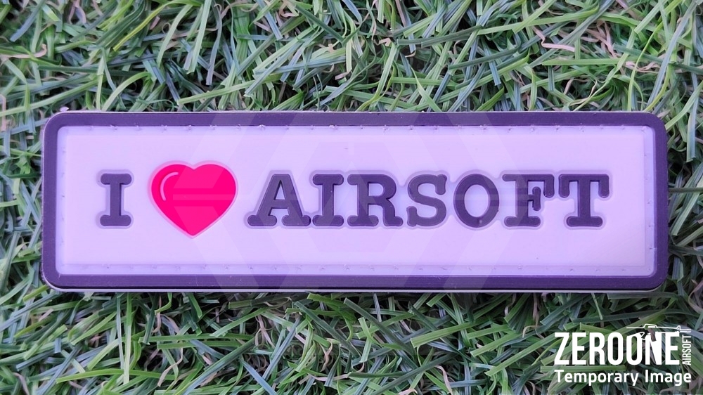 ZO PVC Velcro Patch "I Love Airsoft" - Main Image © Copyright Zero One Airsoft