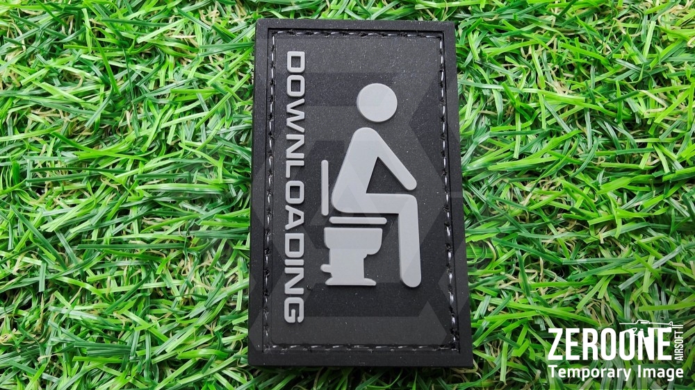ZO PVC Velcro Patch "Downloading" (Black)