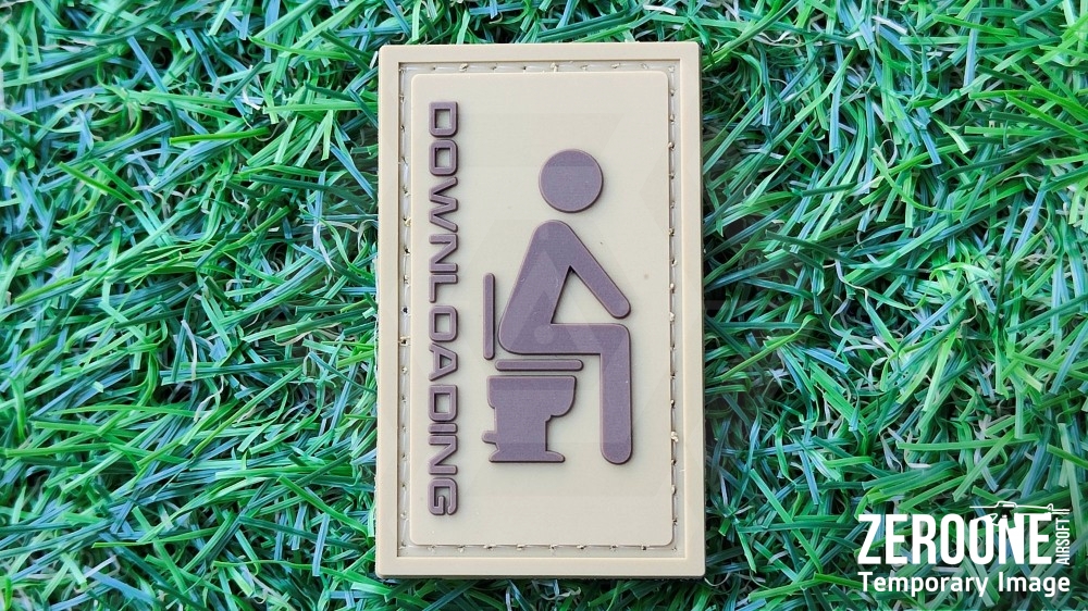 ZO PVC Velcro Patch "Downloading" (Tan)