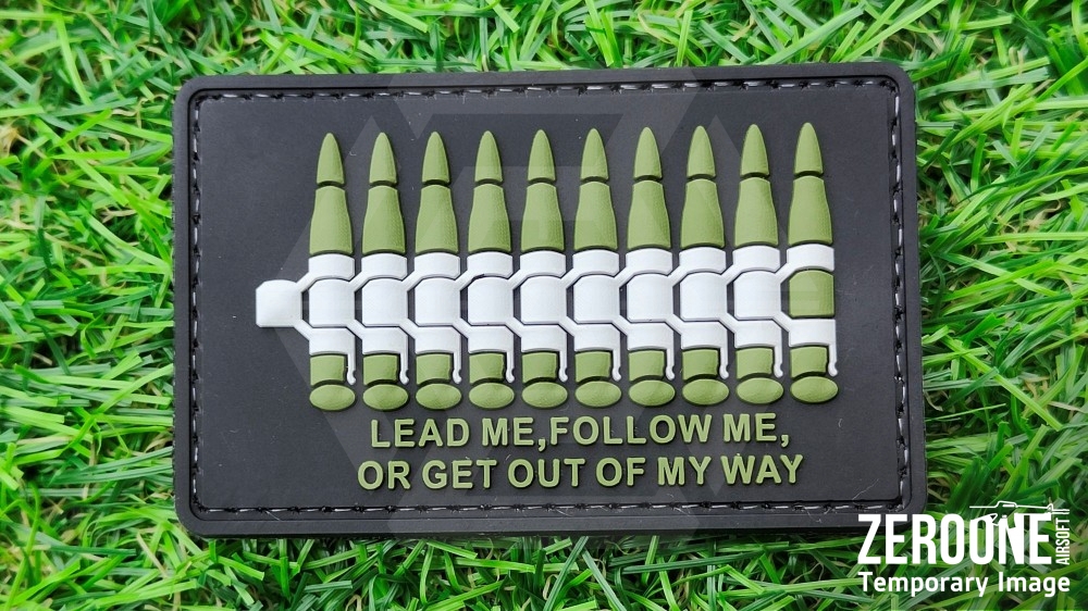 ZO PVC Velcro Patch "Lead Me" (Olive) - Main Image © Copyright Zero One Airsoft