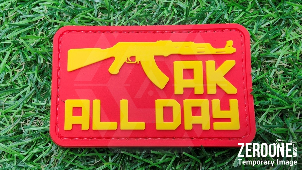 ZO PVC Velcro Patch &quotAK All Day" - Main Image © Copyright Zero One Airsoft