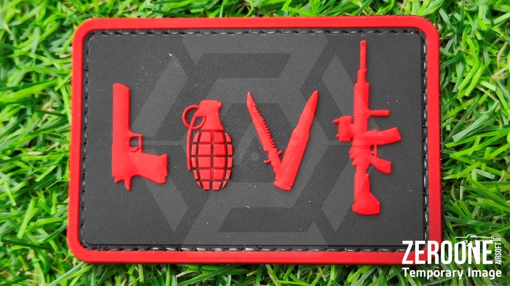 ZO PVC Velcro Patch "Love Red" - Main Image © Copyright Zero One Airsoft