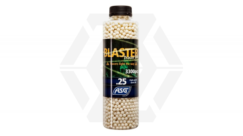 ASG Blaster Tracer BB 0.25g 3300rds Bottle (Green) - Main Image © Copyright Zero One Airsoft