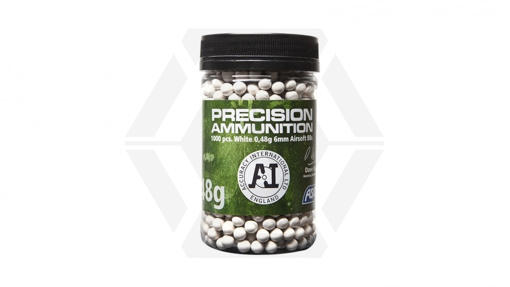 ASG Accuracy International BB 0.48g 1000rds Bottle (White) - Main Image © Copyright Zero One Airsoft