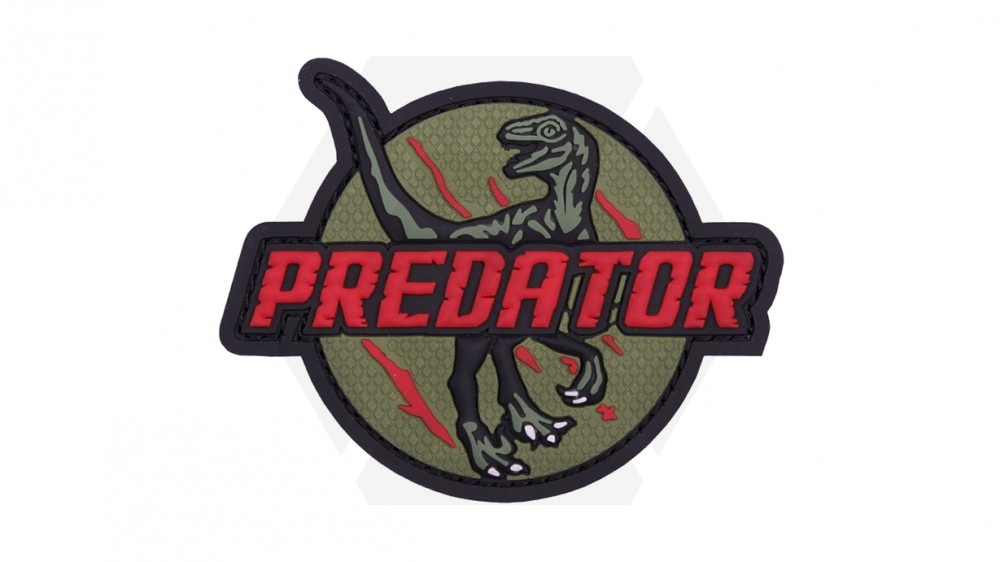 101 Inc PVC Velcro Patch "Predator" (Red) - Main Image © Copyright Zero One Airsoft