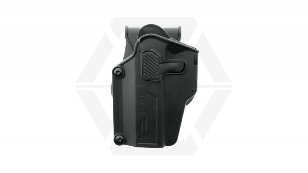 Amomax Rigid Polymer Universal Holster Left Handed (Black) - Main Image © Copyright Zero One Airsoft