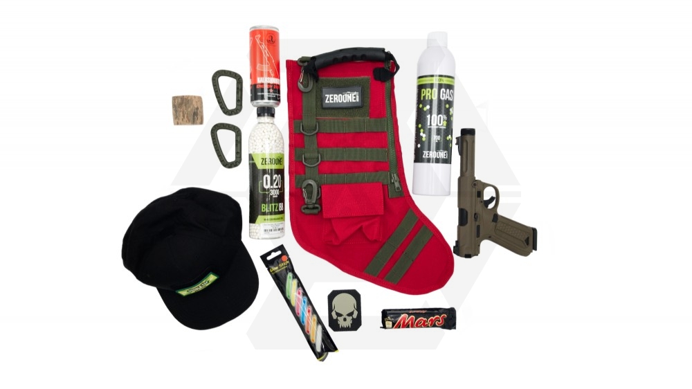 ZO 2021 PREMIUM FILLED MOLLE Christmas Stocking (Red) - Main Image © Copyright Zero One Airsoft