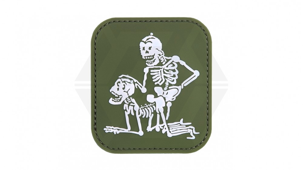 101 Inc PVC Velcro Patch &quotBoned" (Olive) - Main Image © Copyright Zero One Airsoft