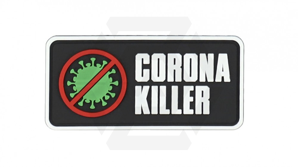 101 Inc PVC Velcro Patch "Corona Killer" - Main Image © Copyright Zero One Airsoft