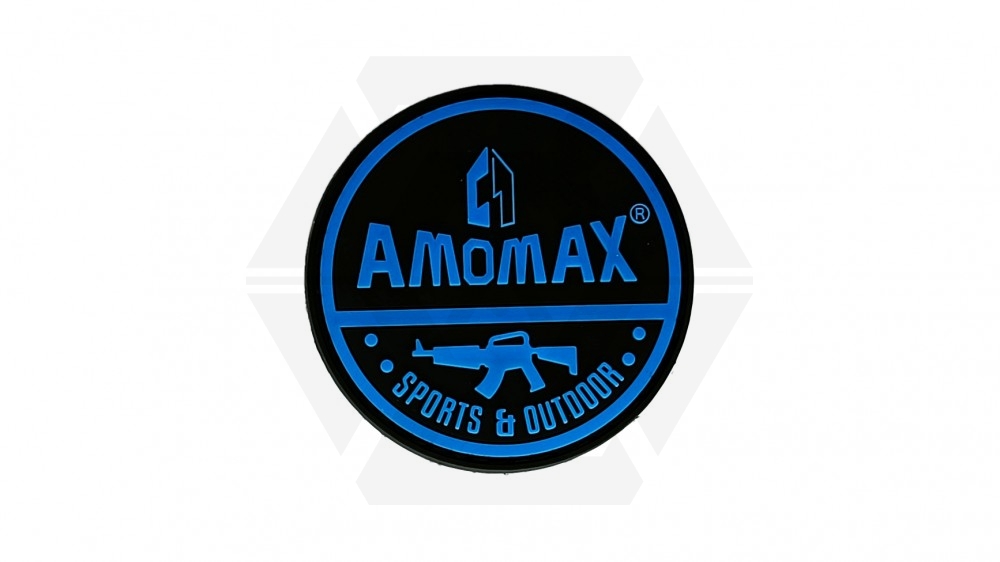 Amomax PVC Patch (Black & Blue) - Main Image © Copyright Zero One Airsoft