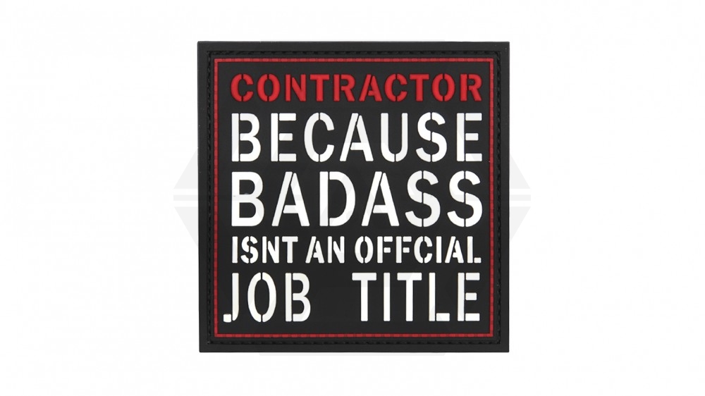 101 Inc PVC Velcro Patch "Contractor" - Main Image © Copyright Zero One Airsoft