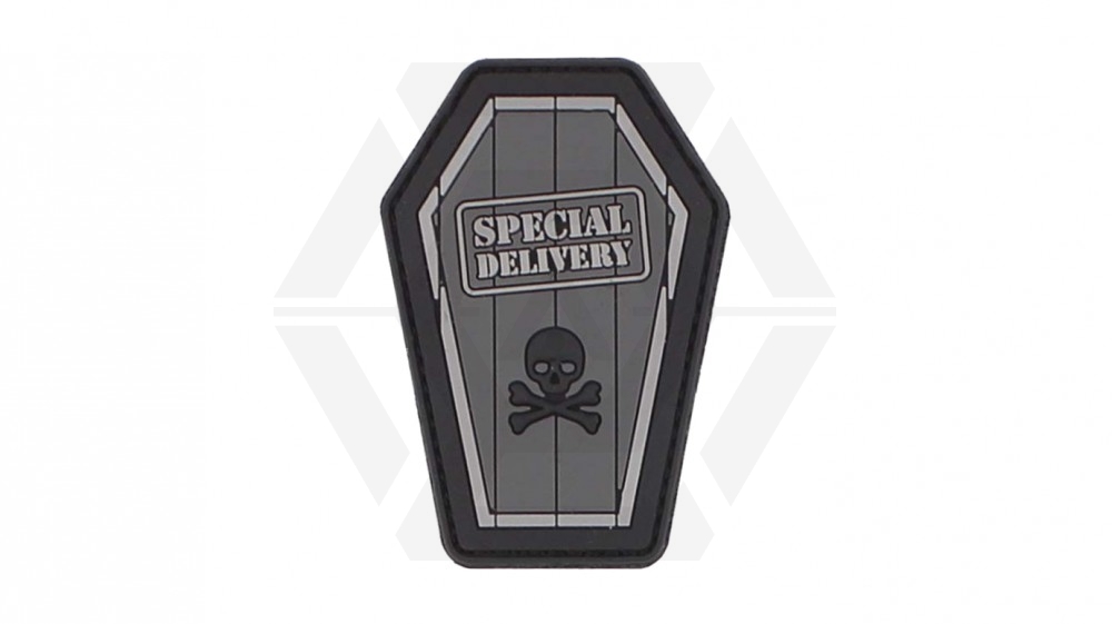 101 Inc PVC Velcro Patch &quotSpecial Delivery" (Grey) - Main Image © Copyright Zero One Airsoft