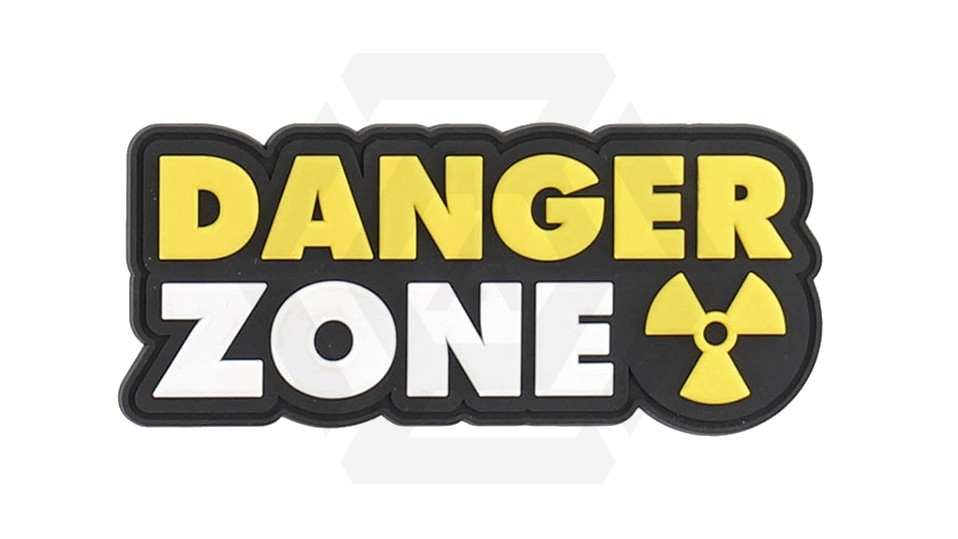 101 Inc PVC Velcro Patch &quotDanger Zone" (Yellow) - Main Image © Copyright Zero One Airsoft