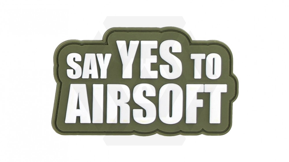 101 Inc PVC Velcro "Say YES To Airsoft" (Green) - Main Image © Copyright Zero One Airsoft