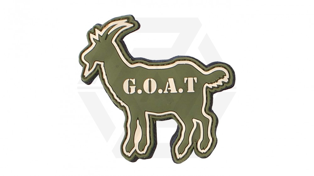 101 Inc PVC Velcro Patch &quotG.O.A.T" (Green) - Main Image © Copyright Zero One Airsoft