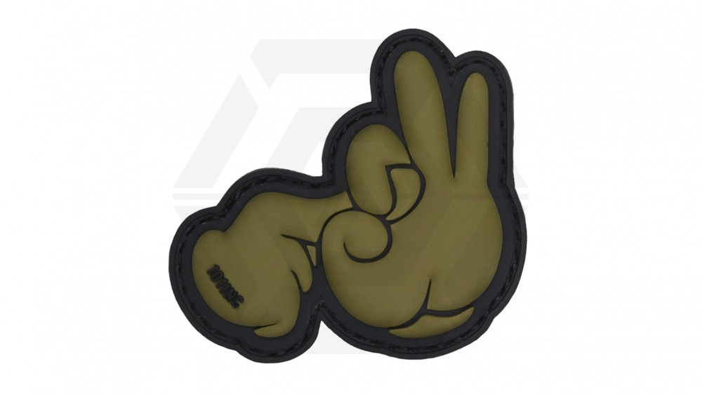 101 Inc PVC Velcro Patch "Glove Fingers" (Green) - Main Image © Copyright Zero One Airsoft
