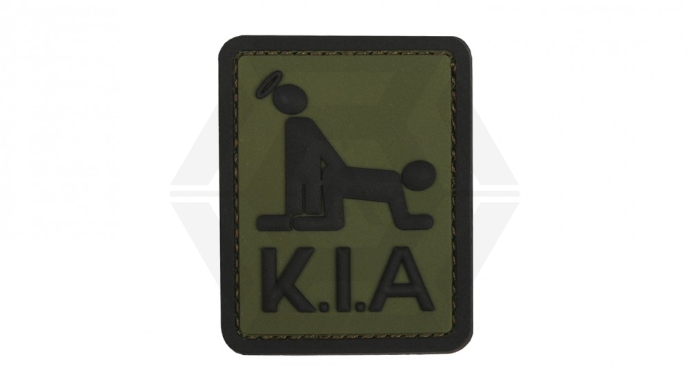 101 Inc PVC Velcro "Killed In Action" (Green) - Main Image © Copyright Zero One Airsoft