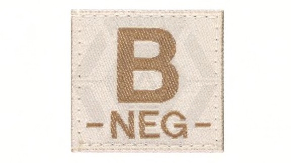 Clawgear Blood Group Patch B- - Main Image © Copyright Zero One Airsoft