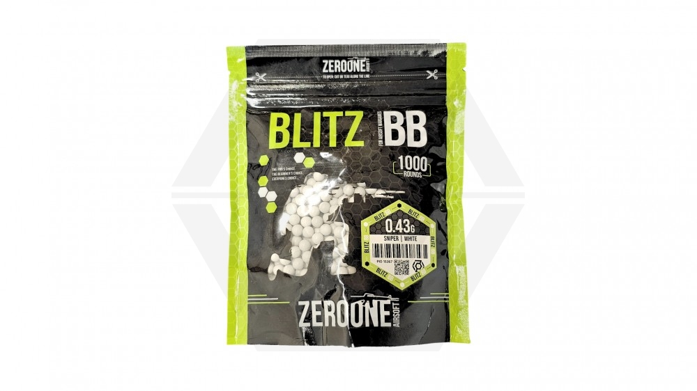 ZO Blitz Bio BB 0.43g 1000rds (White) - Main Image © Copyright Zero One Airsoft