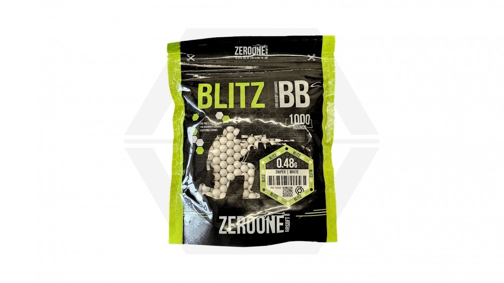 ZO Blitz Bio BB 0.48g 1000rds (White) - Main Image © Copyright Zero One Airsoft