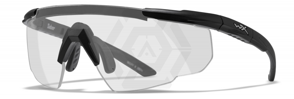 Wiley X Saber Advanced Glasses with Matte Black Frame & Clear Lens - Main Image © Copyright Zero One Airsoft