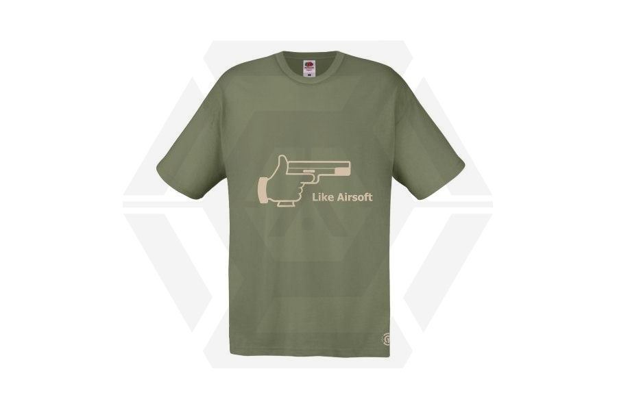 ZO Combat Junkie T-Shirt 'Like Airsoft' (Olive) - Size Medium - Main Image © Copyright Zero One Airsoft