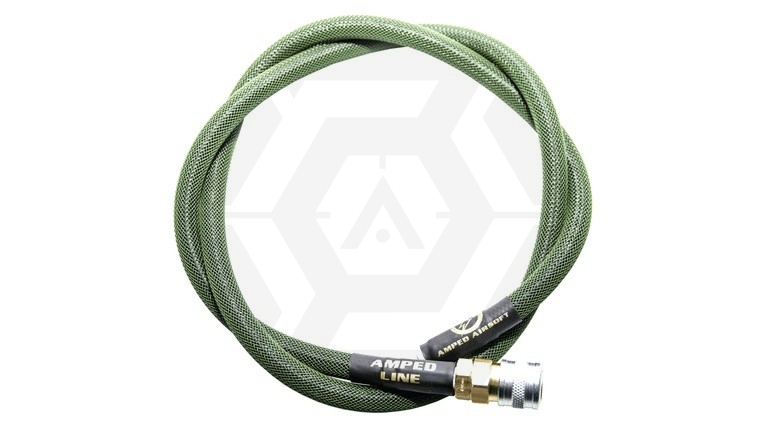 Amped HPA QD Line Standard Weave Braided Hose 914mm (Olive) - Main Image © Copyright Zero One Airsoft