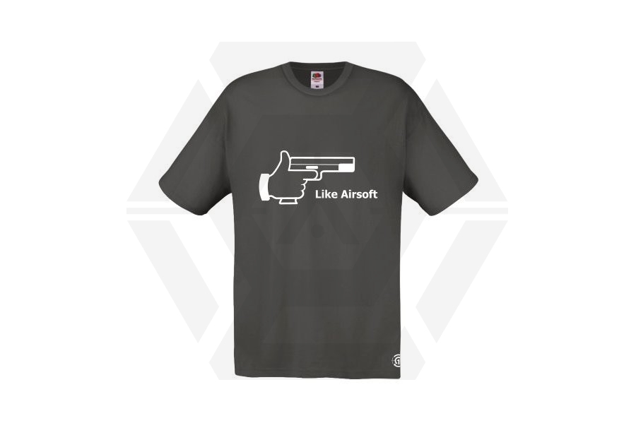 ZO Combat Junkie T-Shirt 'Like Airsoft' (Grey) - Size Small - Main Image © Copyright Zero One Airsoft