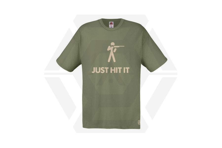 ZO Combat Junkie T-Shirt 'Just Hit It' (Olive) - Size Medium - Main Image © Copyright Zero One Airsoft