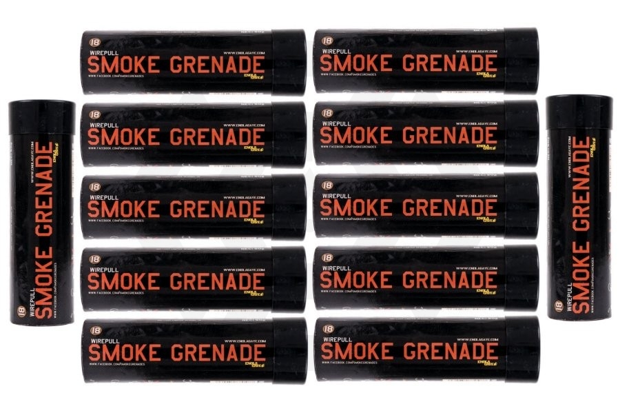 Enola Gaye WP40 Wire Pull Smoke (Orange) Box of 10 (Bundle) - Main Image © Copyright Zero One Airsoft