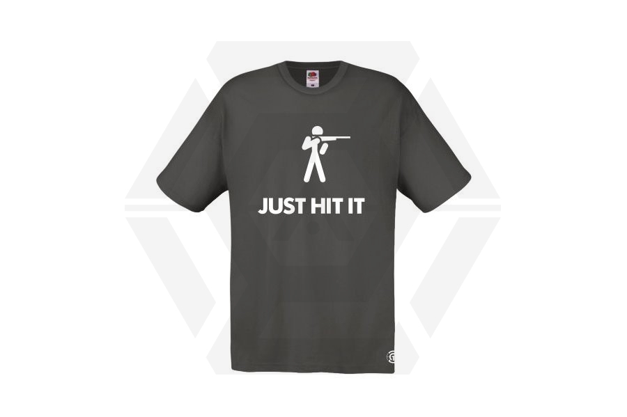 ZO Combat Junkie T-Shirt 'Just Hit It' (Grey) - Size Medium - Main Image © Copyright Zero One Airsoft