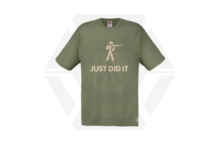 ZO Combat Junkie T-Shirt 'Just Did It' (Olive) - Size Medium - Main Image © Copyright Zero One Airsoft