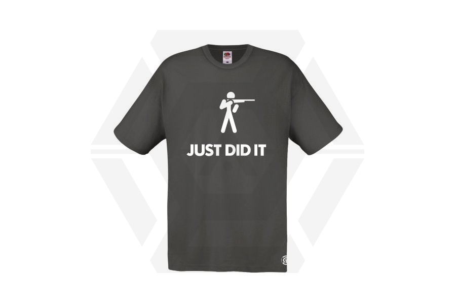 ZO Combat Junkie T-Shirt 'Just Did It' (Grey) - Size Medium - Main Image © Copyright Zero One Airsoft
