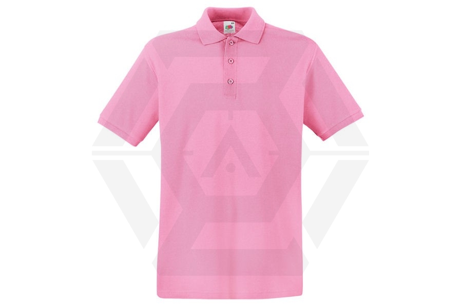 Fruit Of The Loom Premium Polo T-Shirt (Light Pink) - Size Small - Main Image © Copyright Zero One Airsoft