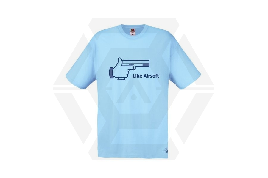 ZO Combat Junkie T-Shirt 'Like Airsoft' (Blue) - Size Small - Main Image © Copyright Zero One Airsoft