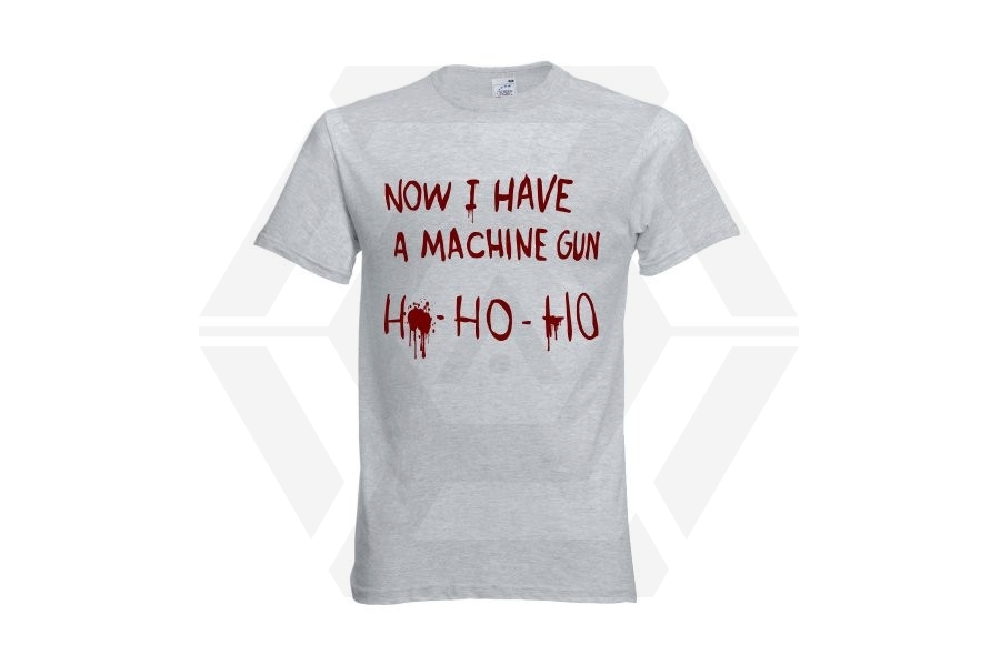 ZO Combat Junkie T-Shirt 'Bloody Ho Ho Ho' (Light Grey) - Size Small - Main Image © Copyright Zero One Airsoft