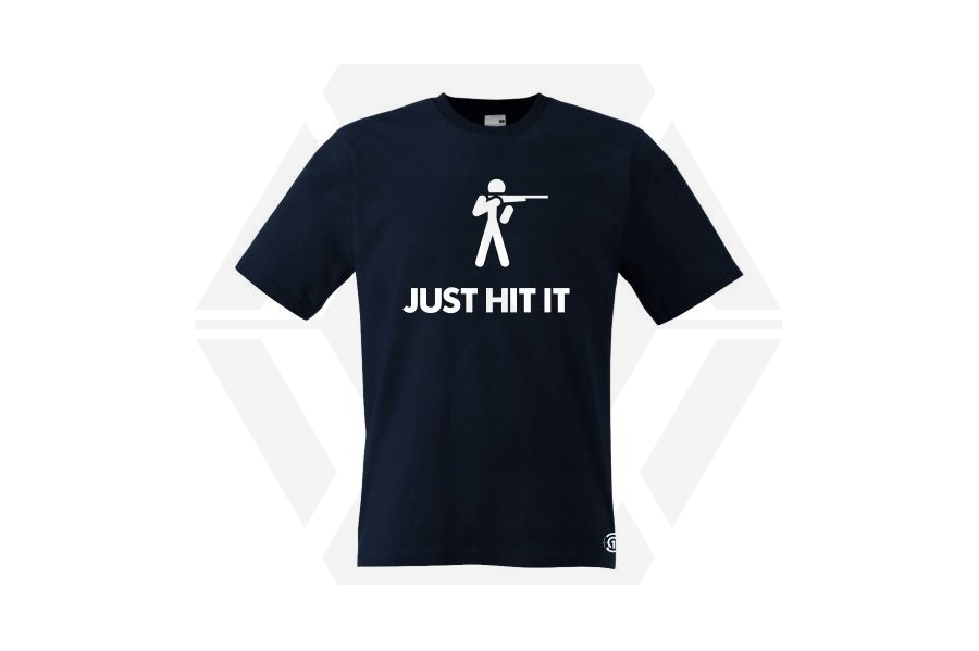 ZO Combat Junkie T-Shirt 'Just Hit It' (Dark Navy) - Size Small - Main Image © Copyright Zero One Airsoft