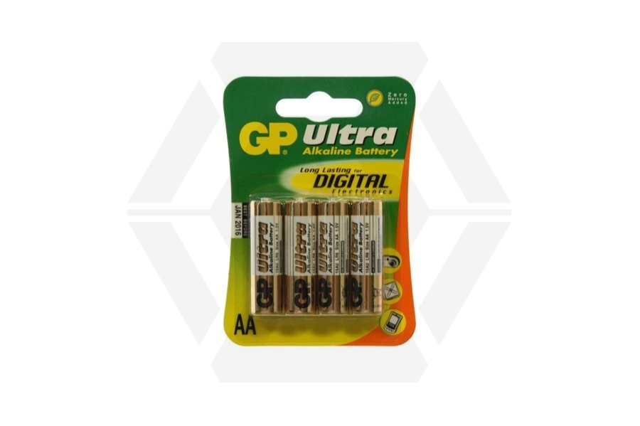 GP Ultra Alkaline Batteries AA (Pack Of 4) - Main Image © Copyright Zero One Airsoft