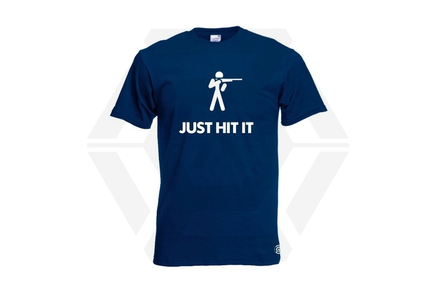 ZO Combat Junkie T-Shirt 'Just Hit It' (Navy) - Size Medium - Main Image © Copyright Zero One Airsoft