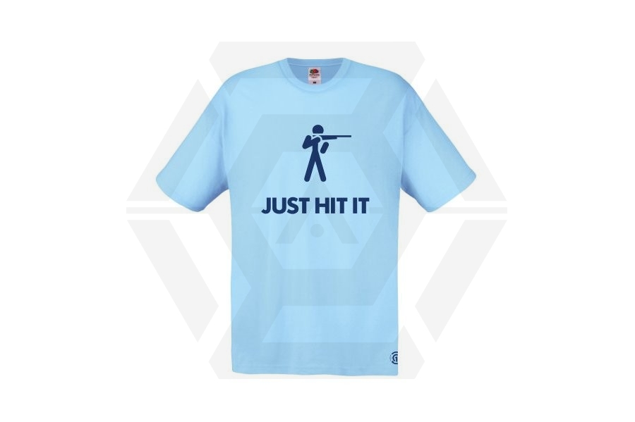 ZO Combat Junkie T-Shirt 'Just Hit It' (Blue) - Size Medium - Main Image © Copyright Zero One Airsoft