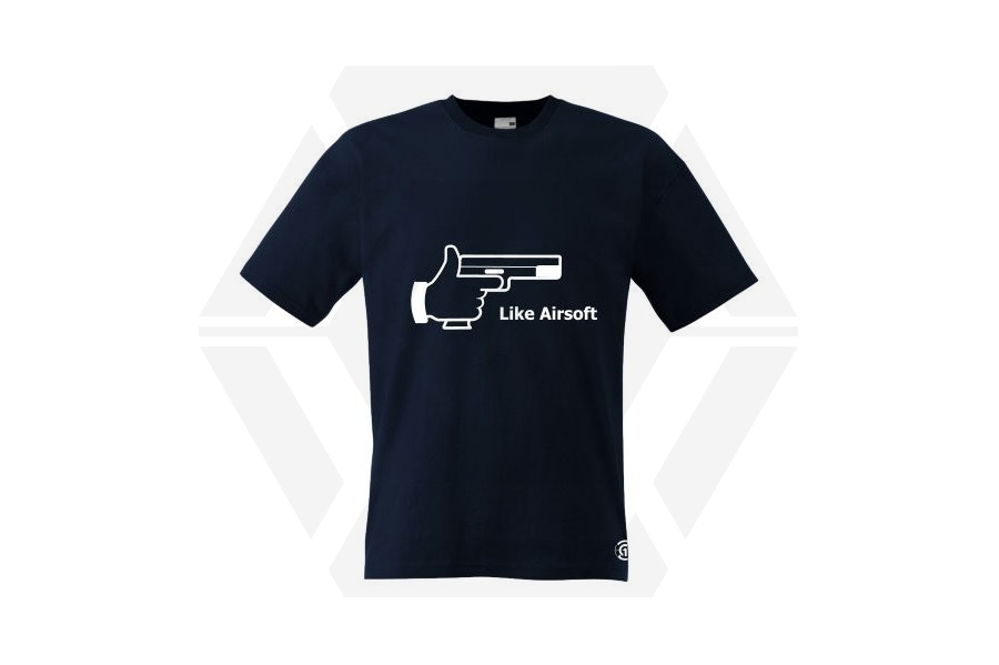 ZO Combat Junkie T-Shirt 'Like Airsoft' (Dark Navy) - Size Large - Main Image © Copyright Zero One Airsoft