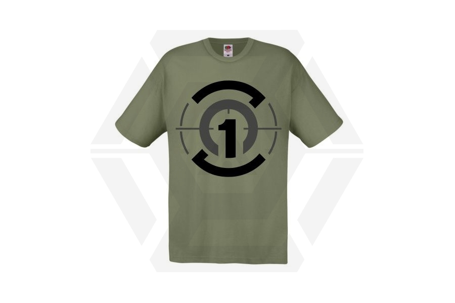 ZO Combat Junkie T-Shirt 'Zero One Logo' (Olive) - Size Large - Main Image © Copyright Zero One Airsoft