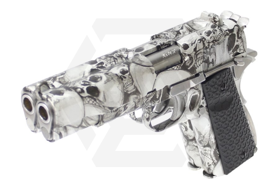 Armorer Works GBB Evil Skull 1911 Double Barrel - Main Image © Copyright Zero One Airsoft