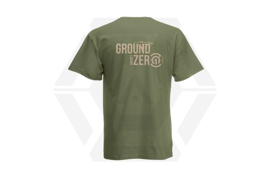 ZO Combat Junkie T-Shirt 'Ground Zero Logo' (Olive) - Size Large - Main Image © Copyright Zero One Airsoft