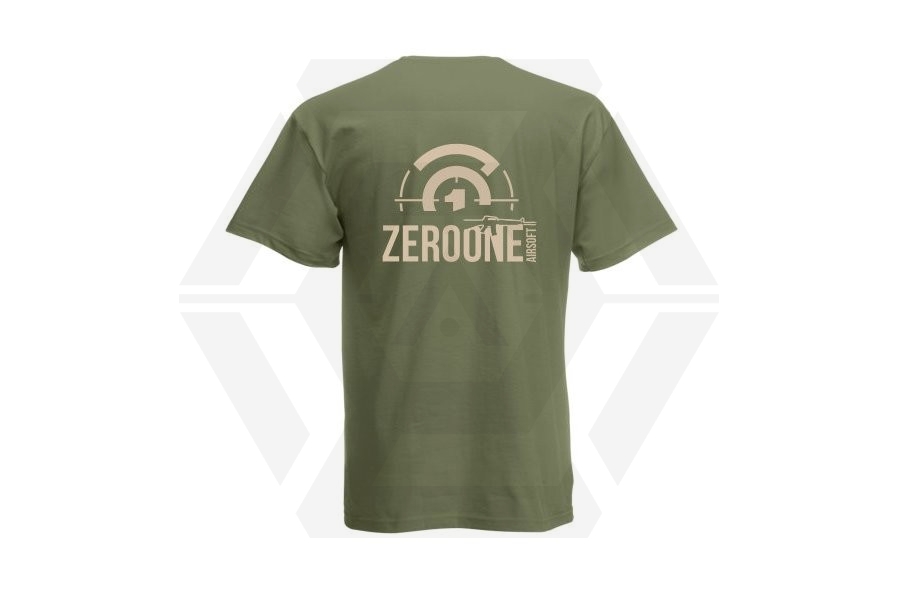 ZO Combat Junkie T-Shirt 'Sunset Zero One Logo' (Olive) - Size Small - Main Image © Copyright Zero One Airsoft
