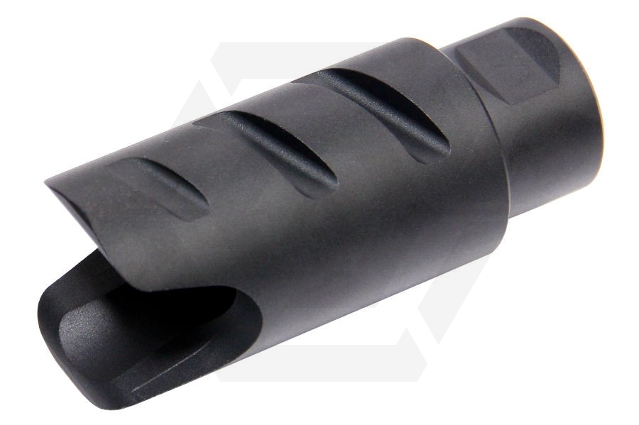 G&G Amplifier Flash Hider 14mm CCW Firehawk Style (Black) - Main Image © Copyright Zero One Airsoft