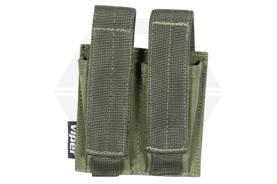 Viper MOLLE Double Pistol Mag Pouch (Olive) - Main Image © Copyright Zero One Airsoft